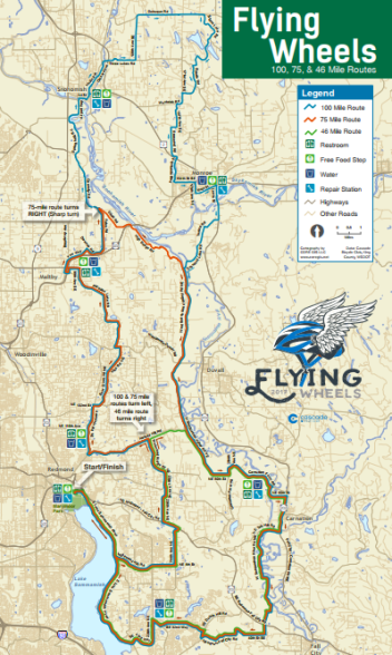 Flying Wheels route map