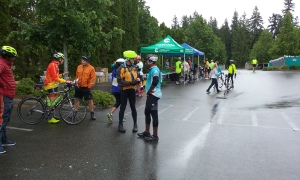 We got rained on a bit, as seen in this food stop at 26 miles